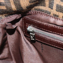 FENDI Zucca Canvas Mamma Baguette Shoulder Bag Black Silver Brown Auth 187420V-23
