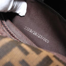 FENDI Zucca Canvas Mamma Baguette Shoulder Bag Black Silver Brown Auth 187420V-12