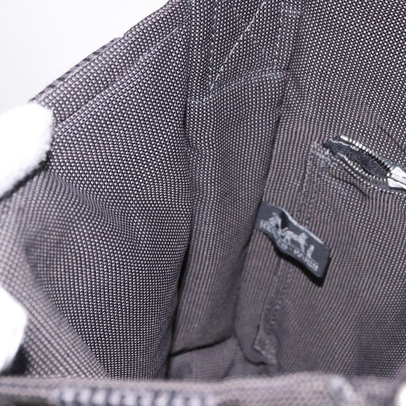 HERMES Fourre Tout Bassas PM Shoulder Bag Canvas Gray Silver Auth 187421A