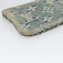 LOUIS VUITTON Monogram Denim Pochette Cles Coin Purse Blue M95343 Auth 187424A-14