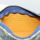 LOUIS VUITTON Monogram Denim Pochette Cles Coin Purse Blue M95343 Auth 187424A-10
