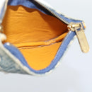 LOUIS VUITTON Monogram Denim Pochette Cles Coin Purse Blue M95343 Auth 187424A-17