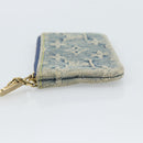 LOUIS VUITTON Monogram Denim Pochette Cles Coin Purse Blue M95343 Auth 187424A-3
