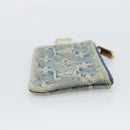 LOUIS VUITTON Monogram Denim Pochette Cles Coin Purse Blue M95343 Auth 187424A-4
