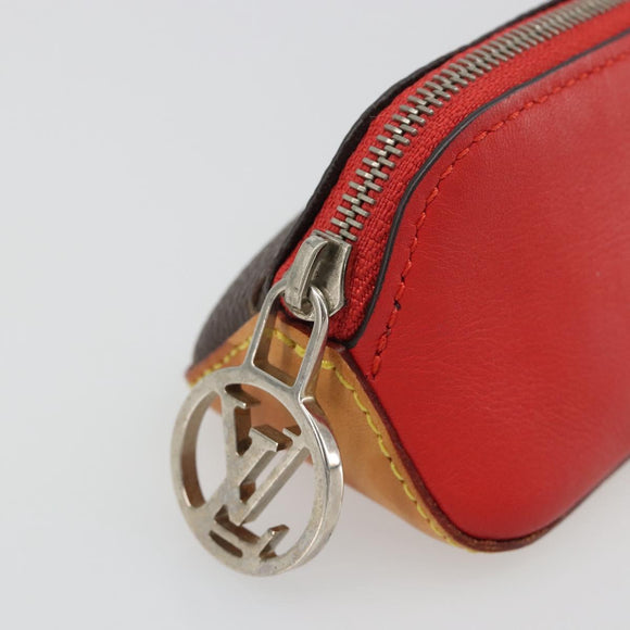 LOUIS VUITTON Monogram Trousse Elizabeth Pen Case Red GI0009 LV Auth 187428A