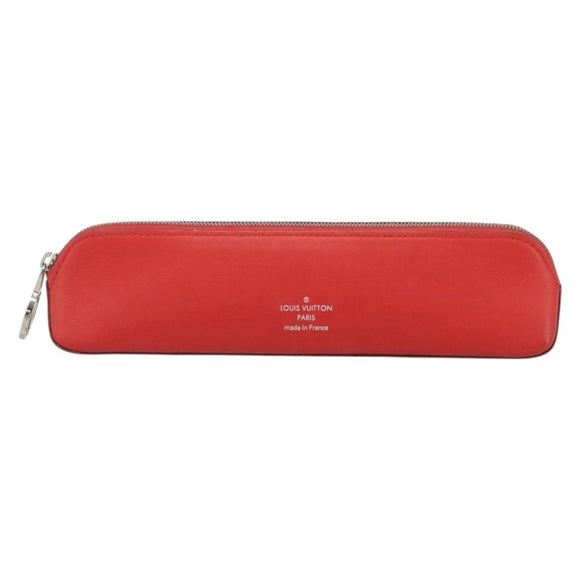 LOUIS VUITTON Monogram Trousse Elizabeth Pen Case Red GI0009 LV Auth 187428A