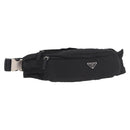PRADA Waist bag Nylon Black Silver Auth 187430A-1