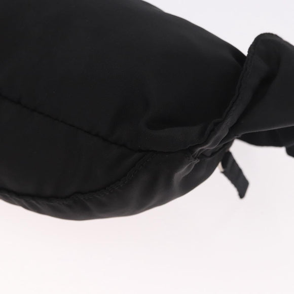 PRADA Waist bag Nylon Black Silver Auth 187430A