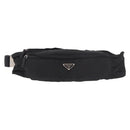 PRADA Waist bag Nylon Black Silver Auth 187430A-13