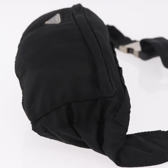 PRADA Waist bag Nylon Black Silver Auth 187430A