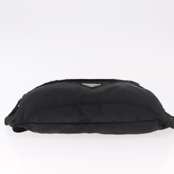 PRADA Waist bag Nylon Black Silver Auth 187430A