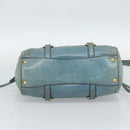 Miu Miu Hand Bag Leather 2way Light Blue Gold Auth 187433-5