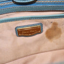 Miu Miu Hand Bag Leather 2way Light Blue Gold Auth 187433-10