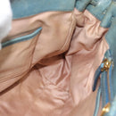 Miu Miu Hand Bag Leather 2way Light Blue Gold Auth 187433-23