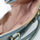 Miu Miu Hand Bag Leather 2way Light Blue Gold Auth 187433-30