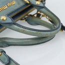 Miu Miu Hand Bag Leather 2way Light Blue Gold Auth 187433-7
