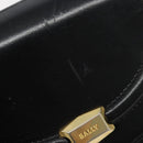 BALLY Hand Bag Leather 2way Black Gold Auth 187434A-16