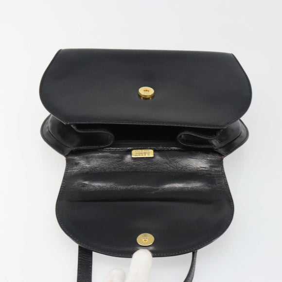 BALLY Hand Bag Leather 2way Black Gold Auth 187434A