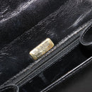 BALLY Hand Bag Leather 2way Black Gold Auth 187434A-19