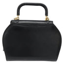 BALLY Hand Bag Leather 2way Black Gold Auth 187434A-3