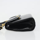 BALLY Hand Bag Leather 2way Black Gold Auth 187434A-5