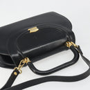 BALLY Hand Bag Leather 2way Black Gold Auth 187434A-6