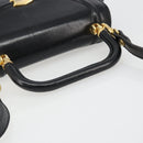 BALLY Hand Bag Leather 2way Black Gold Auth 187434A-7