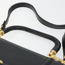 BALLY Hand Bag Leather 2way Black Gold Auth 187434A-8