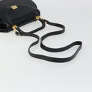 BALLY Hand Bag Leather 2way Black Gold Auth 187434A-9