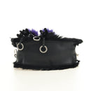PRADA Chain Shoulder Bag Fur Black Silver Auth 187435SAM-5