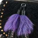 PRADA Chain Shoulder Bag Fur Black Silver Auth 187435SAM-19