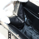 PRADA Chain Shoulder Bag Fur Black Silver Auth 187435SAM-24