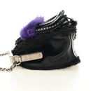 PRADA Chain Shoulder Bag Fur Black Silver Auth 187435SAM-3