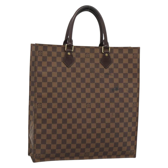 LOUIS VUITTON Damier Ebene Sac Plat Hand Bag N51140 LV Auth 187439
