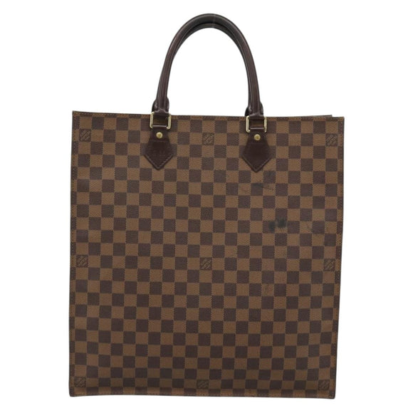 LOUIS VUITTON Damier Ebene Sac Plat Hand Bag N51140 LV Auth 187439