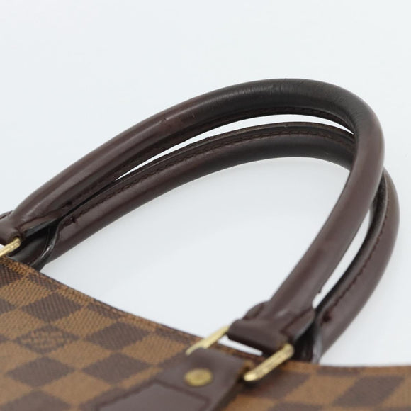 LOUIS VUITTON Damier Ebene Sac Plat Hand Bag N51140 LV Auth 187439