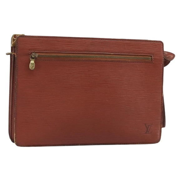 LOUIS VUITTON Epi Angian Clutch Bag Brown M52113 LV Auth 187442