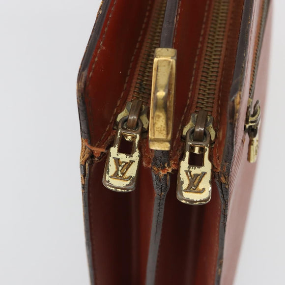 LOUIS VUITTON Epi Angian Clutch Bag Brown M52113 LV Auth 187442