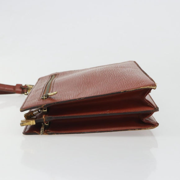 LOUIS VUITTON Epi Angian Clutch Bag Brown M52113 LV Auth 187442