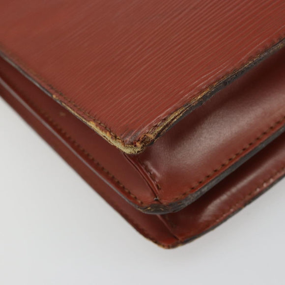 LOUIS VUITTON Epi Angian Clutch Bag Brown M52113 LV Auth 187442