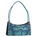 Salvatore Ferragamo Shoulder Bag Suede Blue Silver Auth 187443V-1