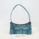 Salvatore Ferragamo Shoulder Bag Suede Blue Silver Auth 187443V-21