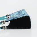 Salvatore Ferragamo Shoulder Bag Suede Blue Silver Auth 187443V-5