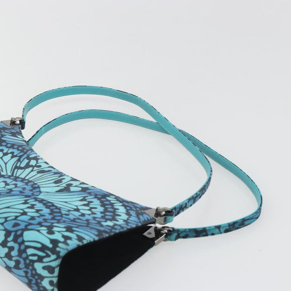 Salvatore Ferragamo Shoulder Bag Suede Blue Silver Auth 187443V