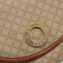 CELINE Macadam Canvas Shoulder Bag PVC Beige Gold Auth 187444A-18