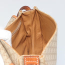 CELINE Macadam Canvas Shoulder Bag PVC Beige Gold Auth 187444A-20