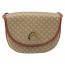 CELINE Macadam Canvas Shoulder Bag PVC Beige Gold Auth 187444A-13