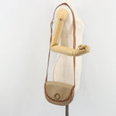 CELINE Macadam Canvas Shoulder Bag PVC Beige Gold Auth 187444A-23