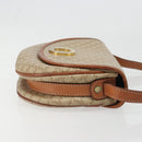 CELINE Macadam Canvas Shoulder Bag PVC Beige Gold Auth 187444A-3