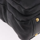 Miu Miu Shoulder Bag Leather 2way Black Gold Auth 187448V-15